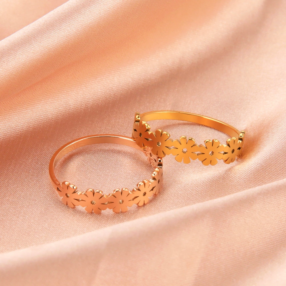 Bague les petites marguerites rose gold - Le Petit Fermier