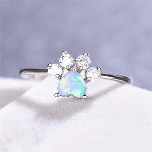 Bague patte de chat en cristal bleu - Le Petit Fermier