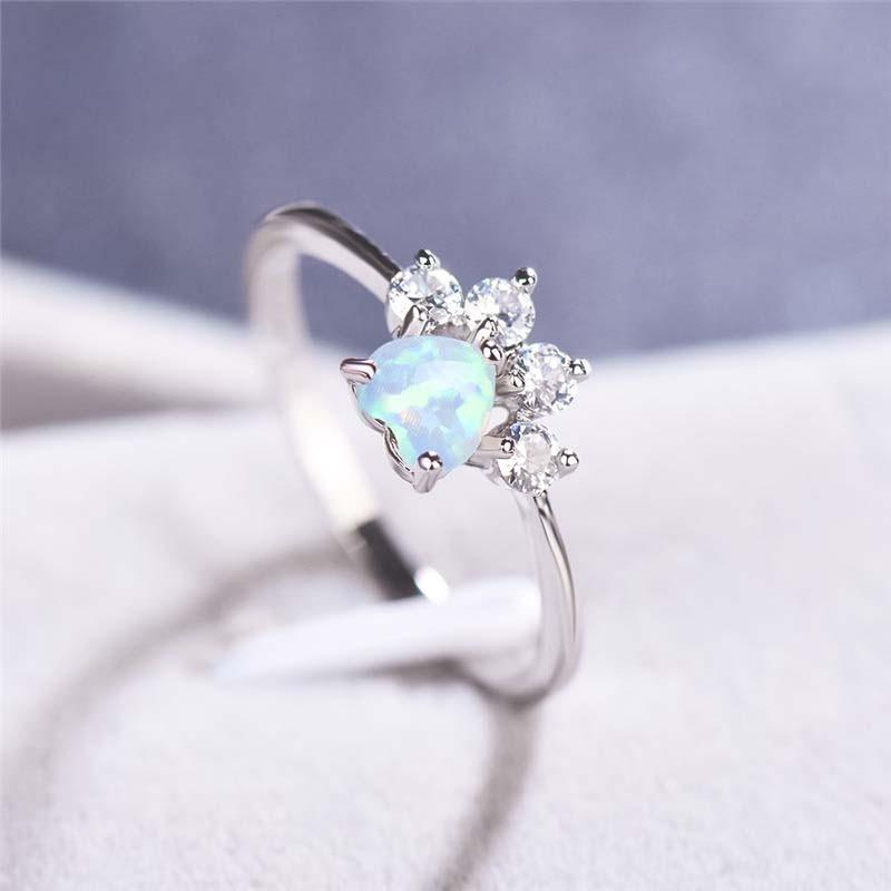 Bague patte de chat en cristal bleu - Le Petit Fermier