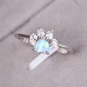 Bague patte de chat en cristal bleu - Le Petit Fermier