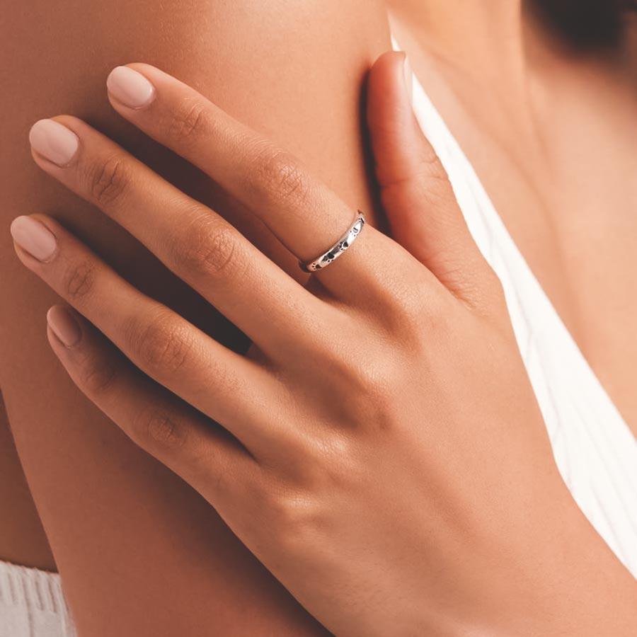 Bague patte de chat noire en argent - Le Petit Fermier