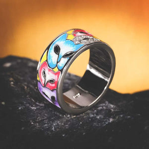 Bague renard émaillée en argent véritable - Le Petit Fermier