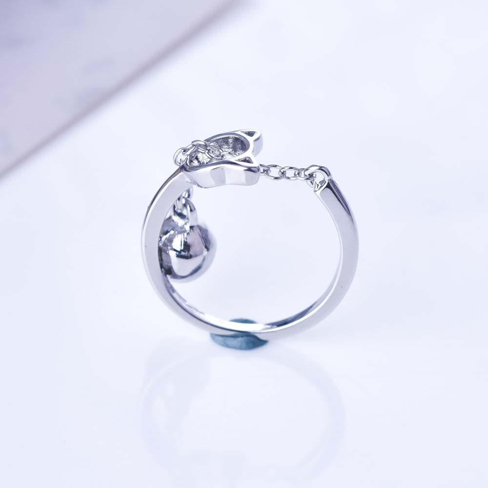 Bague tête de chat et son grelot d'argent - Le Petit Fermier