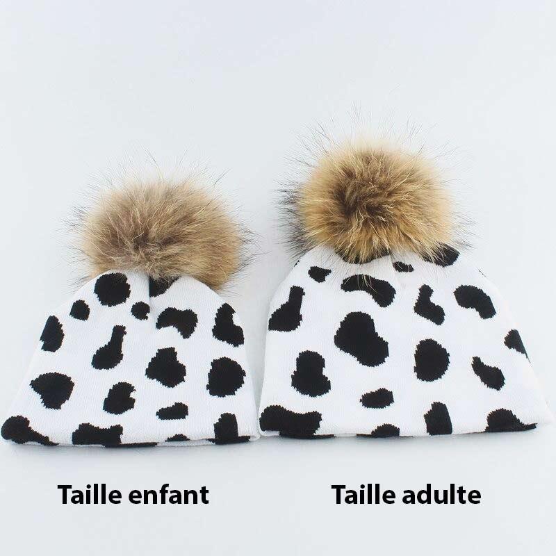 Bonnet vache avec pompon - Le Petit Fermier