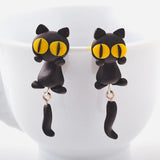 Boucles d'oreilles chat noir - Le Petit Fermier