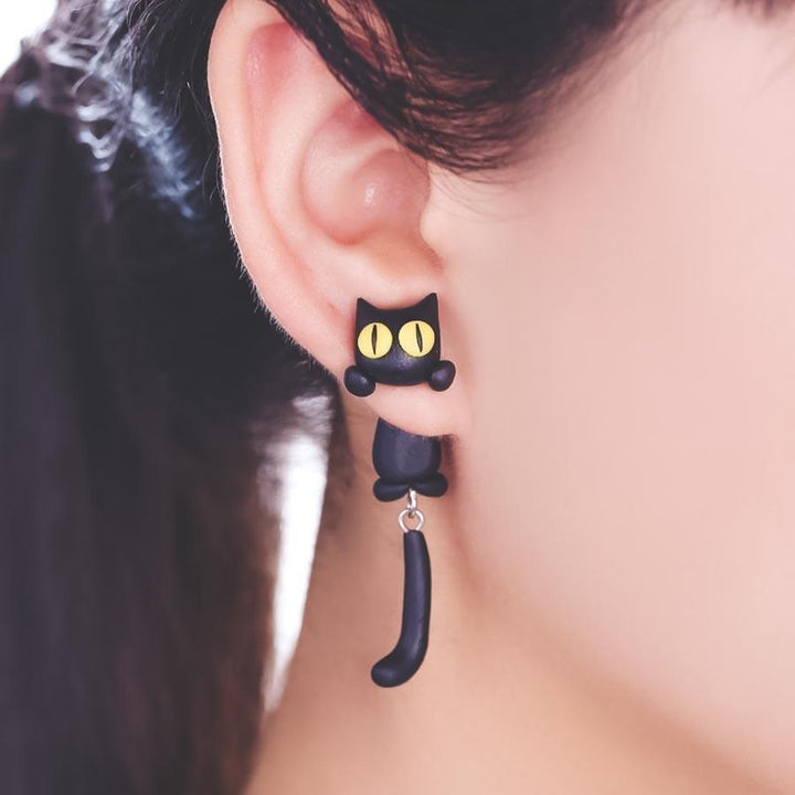 Boucles d'oreilles chat noir - Le Petit Fermier