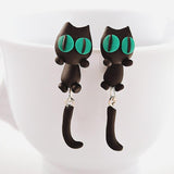Boucles d'oreilles chat noir - Le Petit Fermier
