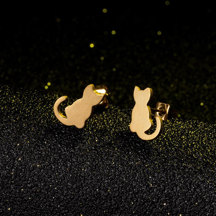 Boucles d'oreilles chat or - Le Petit Fermier