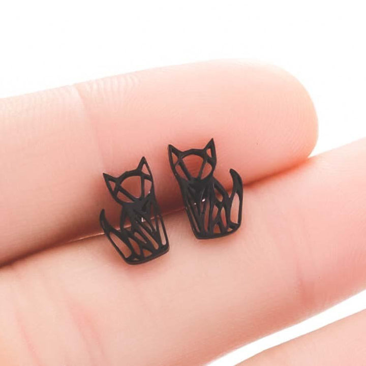 Boucles d'oreilles chat origami - Le Petit Fermier