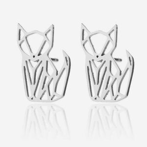 Boucles d'oreilles chat origami - Le Petit Fermier