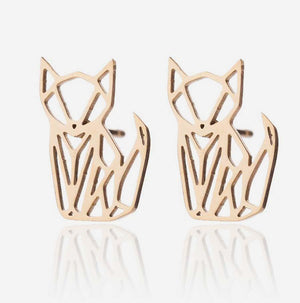 Boucles d'oreilles chat origami - Le Petit Fermier