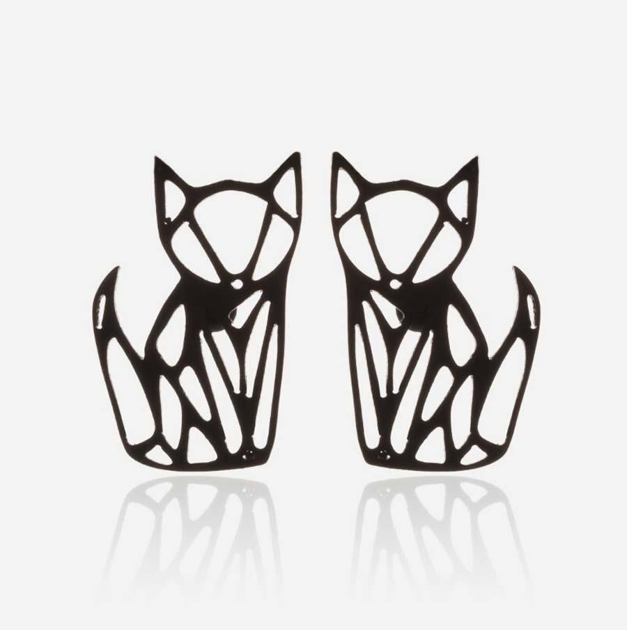 Boucles d'oreilles chat origami - Le Petit Fermier