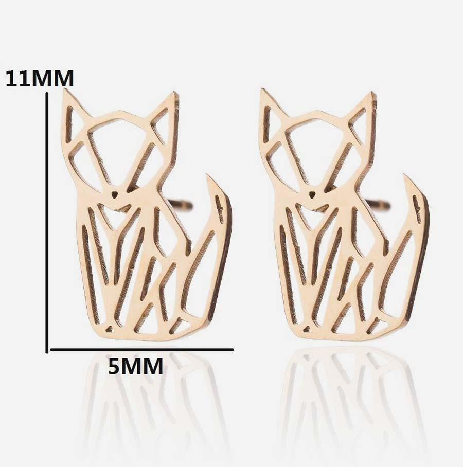 Boucles d'oreilles chat origami - Le Petit Fermier