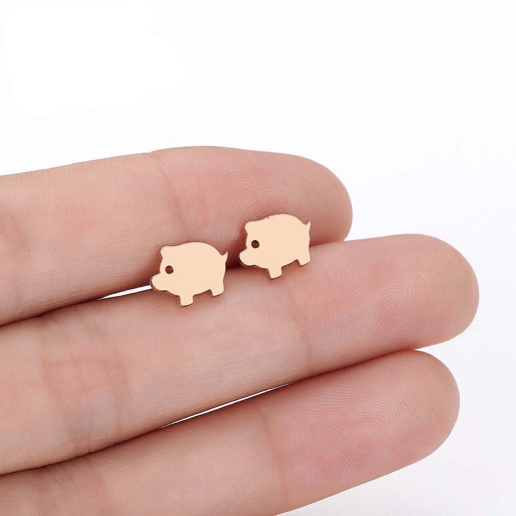 Boucles d'oreilles cochon dorées - Le Petit Fermier
