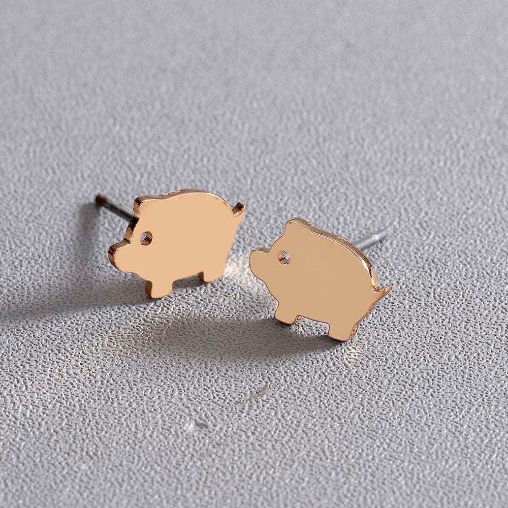 Boucles d'oreilles cochon dorées - Le Petit Fermier