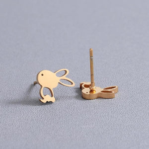 Boucles d'oreilles lapin dorées - Le Petit Fermier