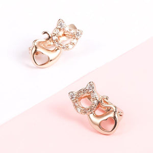 Boucles d'oreilles petit chat rose gold - Le Petit Fermier