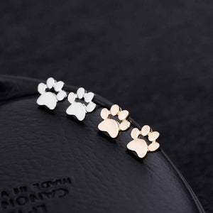 Boucles d'oreilles rose gold pattes de chien - Le Petit Fermier