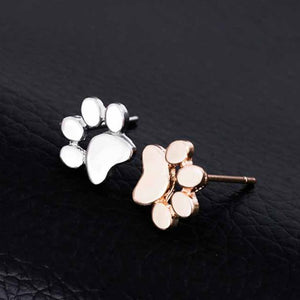 Boucles d'oreilles rose gold pattes de chien - Le Petit Fermier