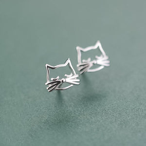 Boucles d'oreilles tête de chat - Le Petit Fermier