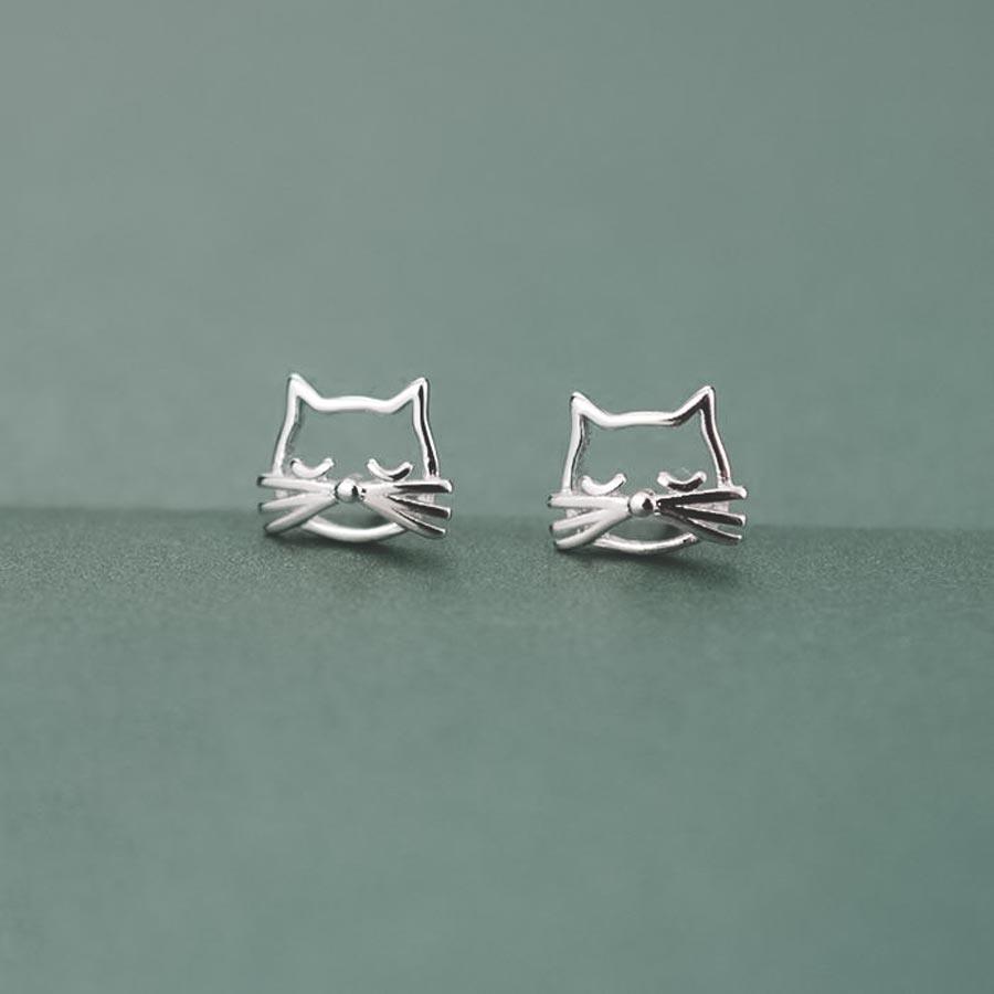 Boucles d'oreilles tête de chat - Le Petit Fermier