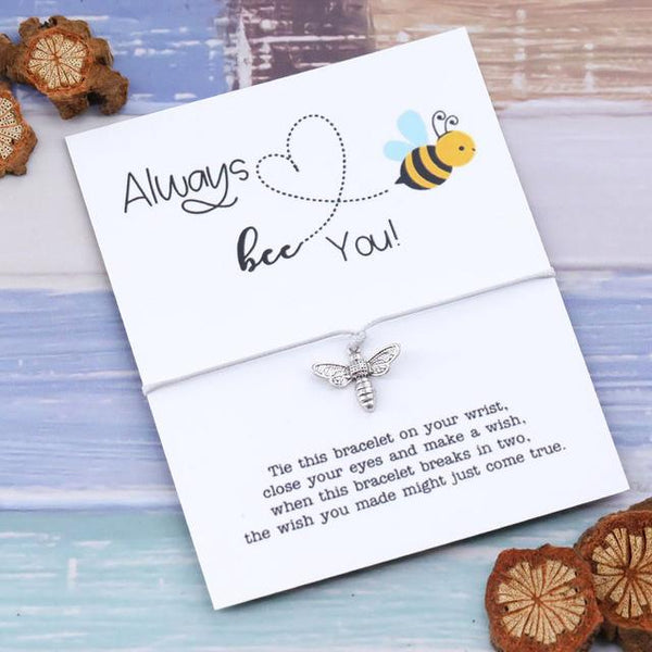 Bracelet à voeux abeille Always Bee You blanc - Le Petit Fermier