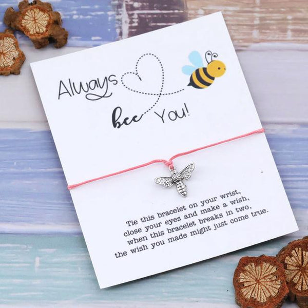 Bracelet à voeux abeille Always Bee You rose - Le Petit Fermier