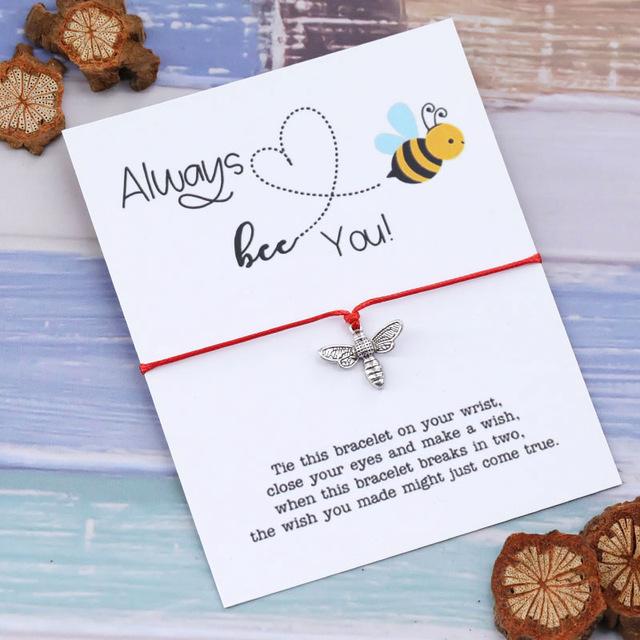 Bracelet à voeux abeille Always Bee You rouge - Le Petit Fermier