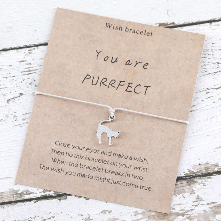 Bracelet à vœux chat You are PURRFECT gris - Le Petit Fermier