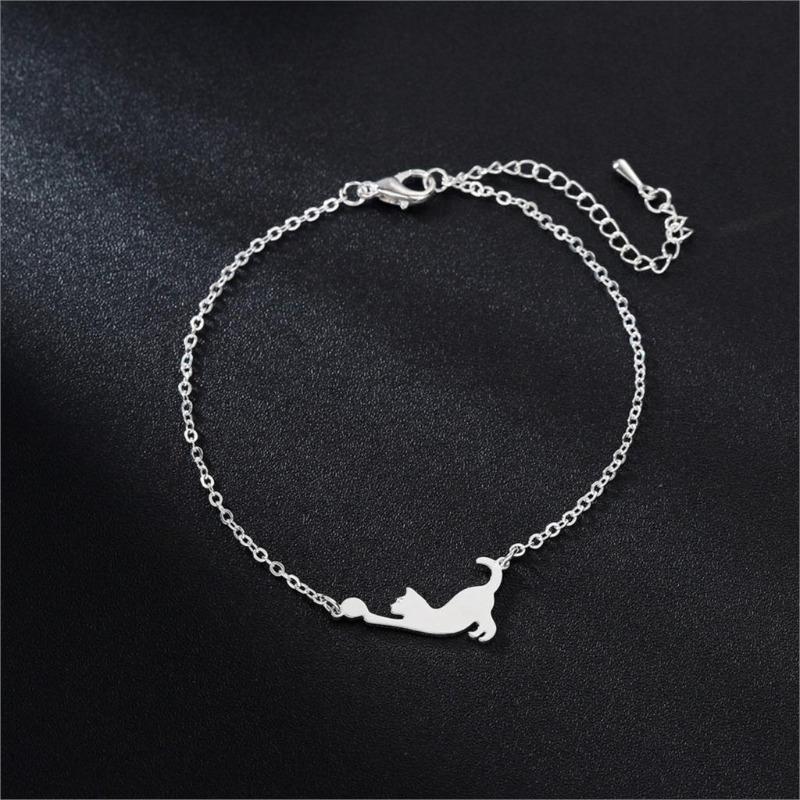 Bracelet argenté chat - Le Petit Fermier