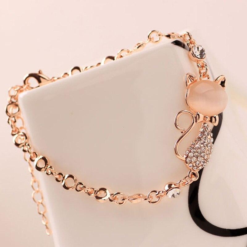 Bracelet cristal chat rose gold - Le Petit Fermier