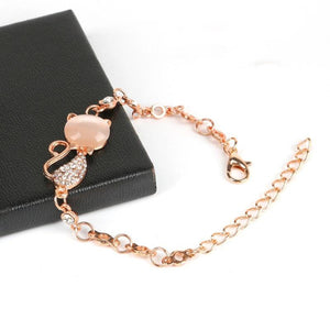 Bracelet cristal chat rose gold - Le Petit Fermier