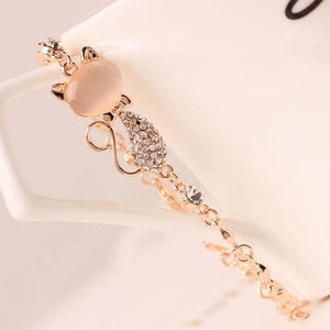 Bracelet cristal chat rose gold - Le Petit Fermier