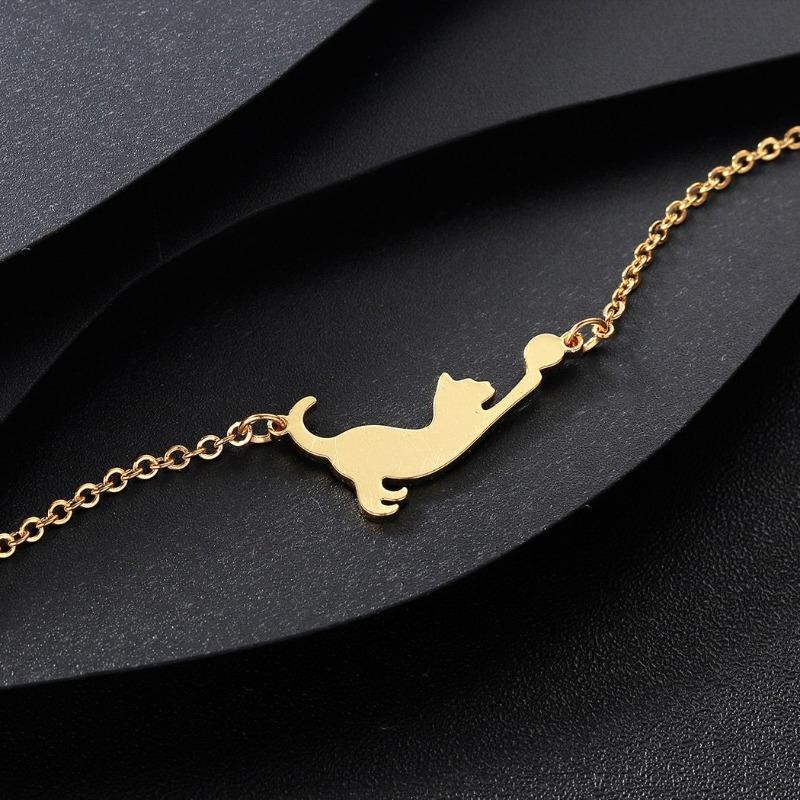 Bracelet doré chat - Le Petit Fermier