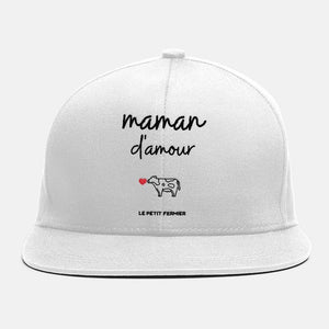 Casquette blanche maman d'amour - Le Petit Fermier