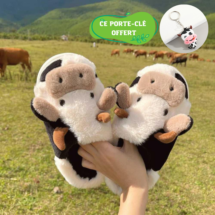 Chausson vache (+un porte clé vache offert) - Le Petit Fermier