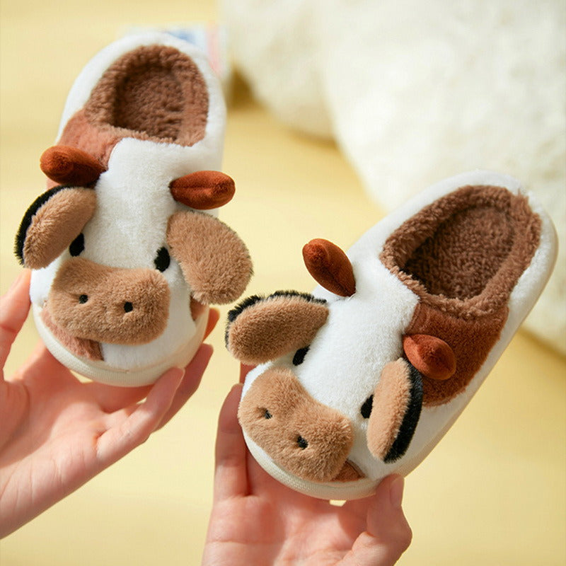 Chaussons vache marrons - Le Petit Fermier