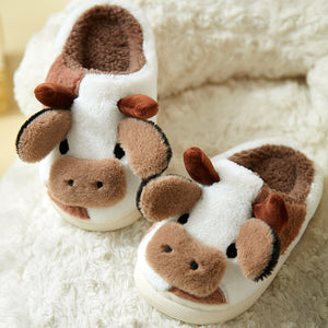 Chaussons vache marrons - Le Petit Fermier