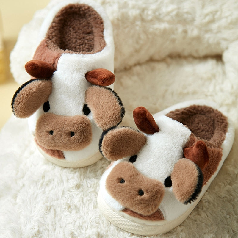 Chaussons vache marrons - Le Petit Fermier