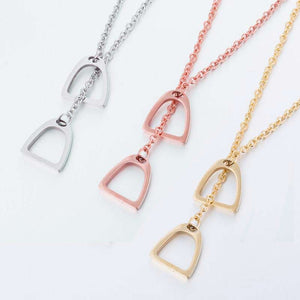 Collier argenté deux étriers - Le Petit Fermier