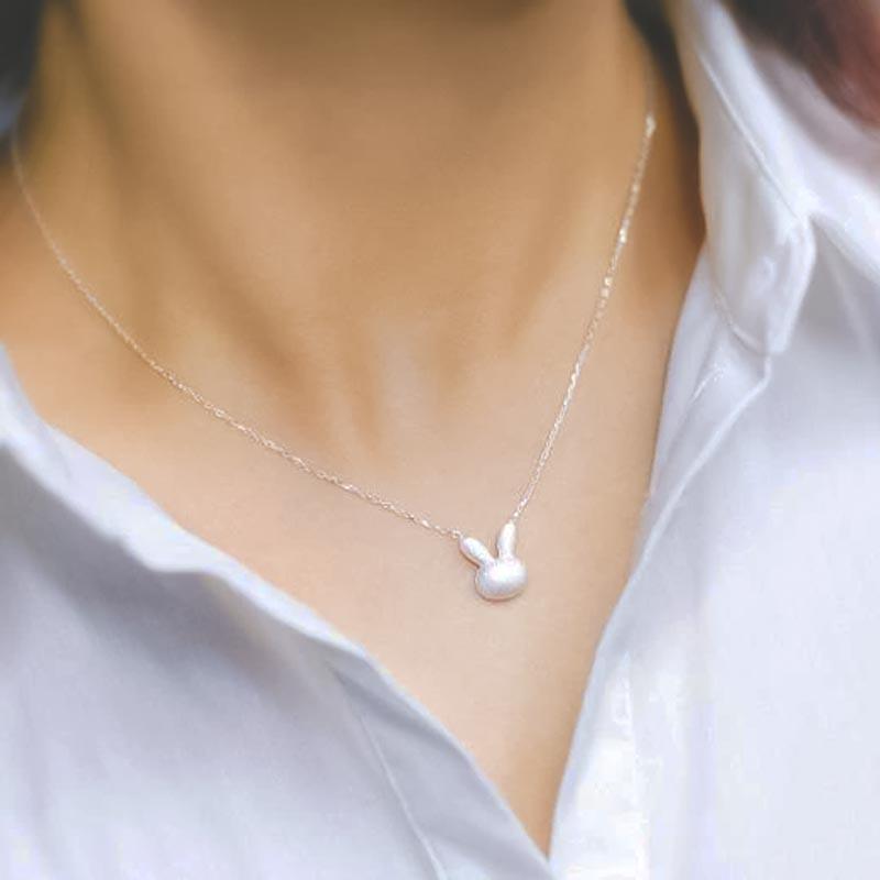 Collier argenté petite tête de lapin - Le Petit Fermier