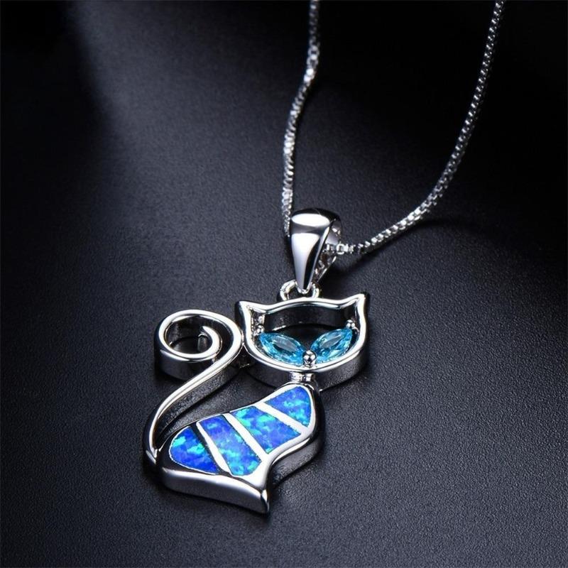 Collier chat et pierres de couleur - Le Petit Fermier