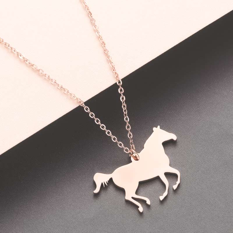 Collier cheval rose gold - Le Petit Fermier