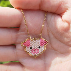 Collier cochon en petites perles - Le Petit Fermier