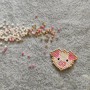 Collier cochon en petites perles - Le Petit Fermier
