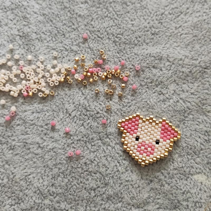 Collier cochon en petites perles - Le Petit Fermier