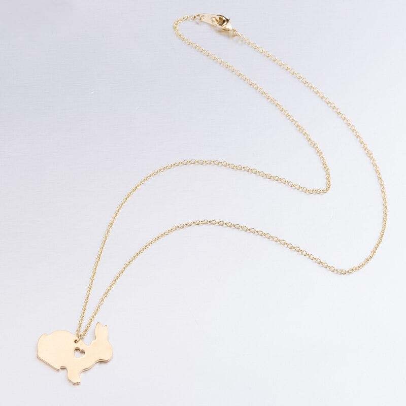 Collier lapin petit cœur doré - Le Petit Fermier