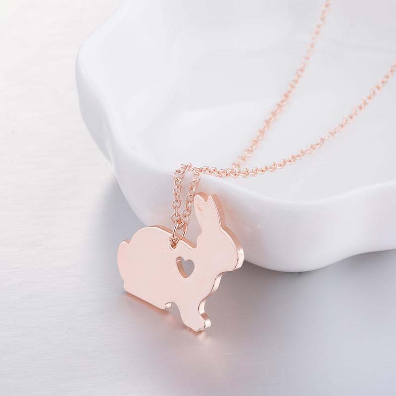Collier lapin petit cœur rose gold - Le Petit Fermier