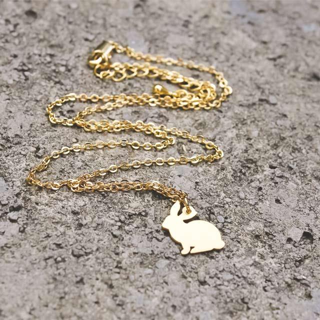 Collier minimaliste lapin doré - Le Petit Fermier