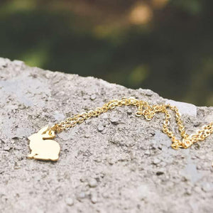 Collier minimaliste lapin doré - Le Petit Fermier